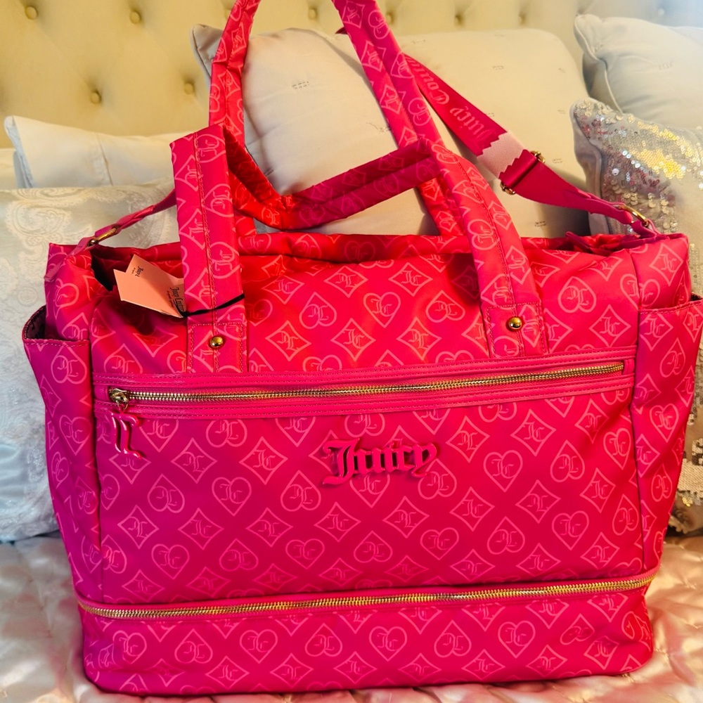Juicy Couture Pink Logo Travel Bag - Picture 14 of 15